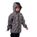 detská farebná softshellová bunda Jožánek s kapucňou, s obrázkami, mačkami