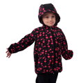 detská softshellová bunda Jožánek s kapucňou čierna s plameniakmi