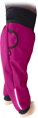 tmavoružové dievčenské softshellové nohavice Jožánek z boku, s reflexným pásom