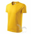 pánske žlté tričko s V výstrihom, krátkym rukávom Adler