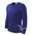 pánske modré tričko s dlhým rukávom Adler, jednofarebné, úpletové