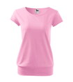 ružové dámske tričko s krátkym rukávom City 120 Malfini, s patentom na spodu