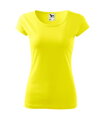 žlté-citrónové dámske tričko Pure 122 Malfini s krátkym rukávom, jednofarebné
