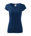 polnočne modré dámske tričko s krátky rukávom Pure 122 Malfini, bavlnené, jednofarebné