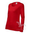 červené tričko SLIM Adler 139 priliehavé, jednofarebné, s dlhým rukávom