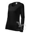 dámske čierne tričko s dlhým rukávom SLIM Adler 139, jednofarebné, priliehavé