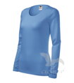 nebesky modré dámske tričko obtiahnuté s dlhým rukávom SLIM Adler 139