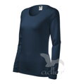tmavomodré dámske tričko s dlhým rukávom SLIM Adler 139, obtiahnuté, jednofarebné