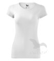 biele dámske tričko s krátkym rukávom Glance Adler 141, bavlnené, jednofarebné, elastické