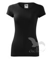čierne dámske tričko s krátkym rukávom Glance Adler 141, obtiahnuté, bavlnené, jednofarebné