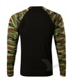 bavlnené army pánske tričko s dlhým rukávom Camouflage 166 Malfini zo zadu