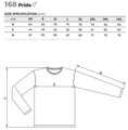 veľkostná tabuľka pre pánske tričko Pride 168 Adler Malfini s dlhým rukávom