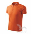pánske oranžové tričko s kratkym rukavom a golierom a gombíkmi Adler