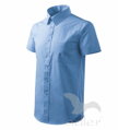 pánska modrá košeľa s vreckom, krátkym rukávom Adler 207