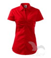 dásmka červená blúzka - košeľa Chic 214 s krátkym rukávom Adler a s riasením