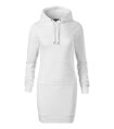 biele dámske mikinové šaty Snap 419 Malfini s vreckom, kapucňou, patentom