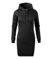 čierne bavlnené dámske mikinové šaty Snap 419 Malfini s kapucňou