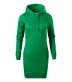 trávovo zelené dámske mikinové šaty Snap 419 Malfini nad kolená, s kapucňou