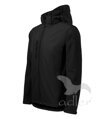 čierna pánska softshellová bunda Performance 522 Malfini z boku, s kapucňou
