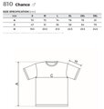 veľkostná tabuľka pre pánske športové tričko Chance 810 Malfini s krátkym rukávom