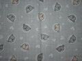 textilná, bavlnená plienka sivá so vzorom New Baby, s medvedíkmi, macíkmi, srdiečkami