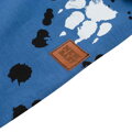 detail modrej bavlnenej šatky na krk Paw New Baby, na cvoky