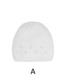 biela jarná dievčenská čiapka s kamienkami 46-011 AJS pletená, bavlnená
