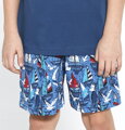 detail pyžamových chlapčenských nohavíc 789 Blue Dock Cornette s kraťasmi