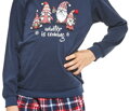 detail chlapčenského vianočného pyžama 593-Gnomes Cornette s trpaslíkmi