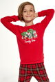 detail vianočného chlapčenského dámskeho pyžama 593 Family Time Cornette