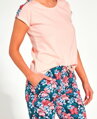 detail dámskeho pyžama 840-Salma Cornette s krátkym rukávom a 3/4 nohavicami