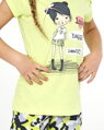 detail dievčenského žltého pyžama s krátkym rukávom 342 Girl Cornette