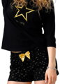 detail čierneho dámskeho pyžama Gabora 1091 M-Max so zlatou hviezdou
