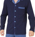 detail tm.modrého pánskeho pyžama Big Norbert 826 M-Max s gombíkmi