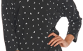 detail čiernej dámskej nočnej košele Raisa 2778 Taro s 3/4 rukávom