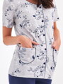 detail dámskeho sivého pyžama s gombíkmi, Wera 908 Taro, krátkym rukávom