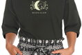 detail čierneho dámskeho pyžama Chanel 2768 Taro s 3/4 rukávom