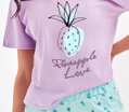 detail dámskeho letného pyžama Gabi 2362 Taro s obrázkom ananásu