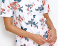 detail dámskeho bavlneného pyžama Rosie 2882 Taro s krátkym rukávom, na gombíky