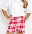 detail bieleho dievčenského pyžama s krátkym rukávom Sophie 2911 Taro