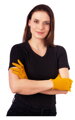 horčicové dámske jednofarebné rukavice Jožánek, bavlnené, elastické