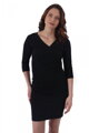 čierne dámske šaty s 3/4 rukávom Jožánek Amálie, bavlnené, elastické