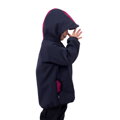 tmavomodrá / fuchsiová detská softshellová bunda Jožánek s kapucňou