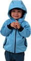 detská softshellová bunda svetlomodrý melír Jožánek s vreckami, patentom, kapucňou