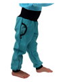 tyrkysové detské softshellové nohavice Jožánek s vreckami, patentom