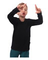 čierne detské tričko s dlhým rukávom Jožánek, jednofarebné, bavlnené