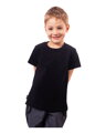 čierne detské tričko s krátkym rukávom Jožánek, jednofarebné, bavlnené