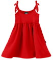 červené letné dievčenské šaty Jožánek s ramienkami na uväzovanie, bavlnené