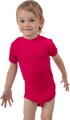 sýto ružové kojenecké body s krátkym rukávom Jožánek, jednofarebné, elastické