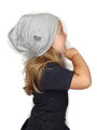 detská bavlnená obojstranná čiapka Jožánek, sivá melírová, pružná, homeless